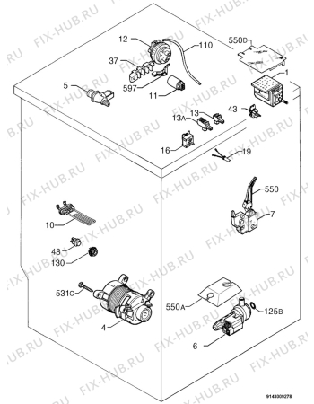 Взрыв-схема стиральной машины Zanussi F1001V - Схема узла Electrical equipment 268